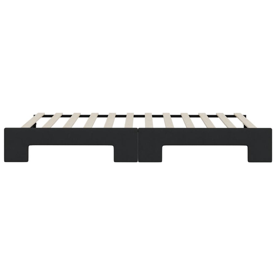 Slaapbank Stof 90 x 200 cm Zwart met onderschuifbed