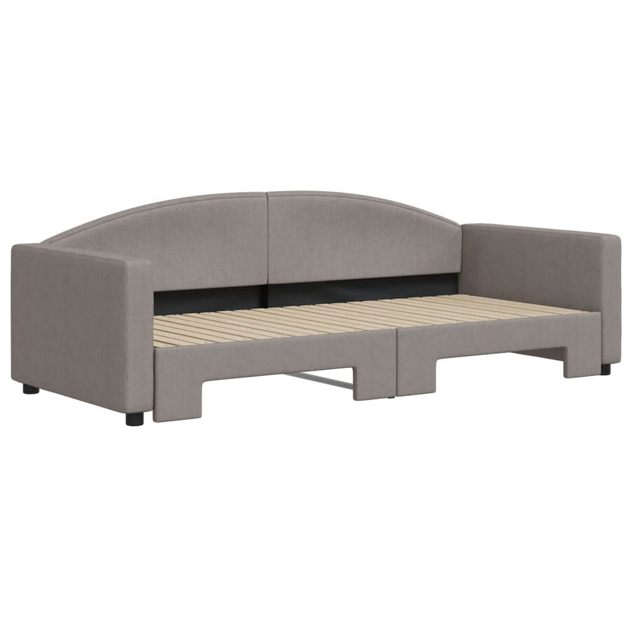 Slaapbank Met Onderschuifbed 90X200 Cm Stof Taupe Taupe 90 x 200 cm