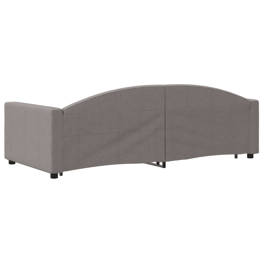 Slaapbank Met Onderschuifbed 90X200 Cm Stof Taupe Taupe 90 x 200 cm