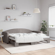 Slaapbank met onderschuifbed 90x200 cm taupe