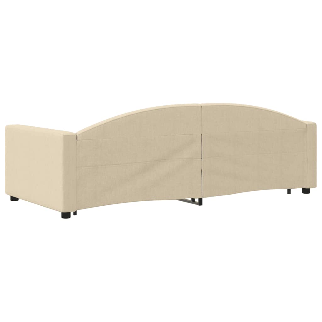 Slaapbank Stof Kleurig 90 x 200 cm Crème met onderschuifbed