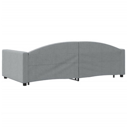 Slaapbank Stof 100 x 200 cm Lichtgrijs met onderschuifbed