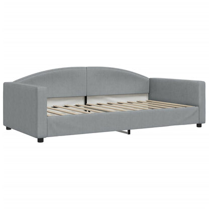 Slaapbank Stof 100 x 200 cm Lichtgrijs met onderschuifbed