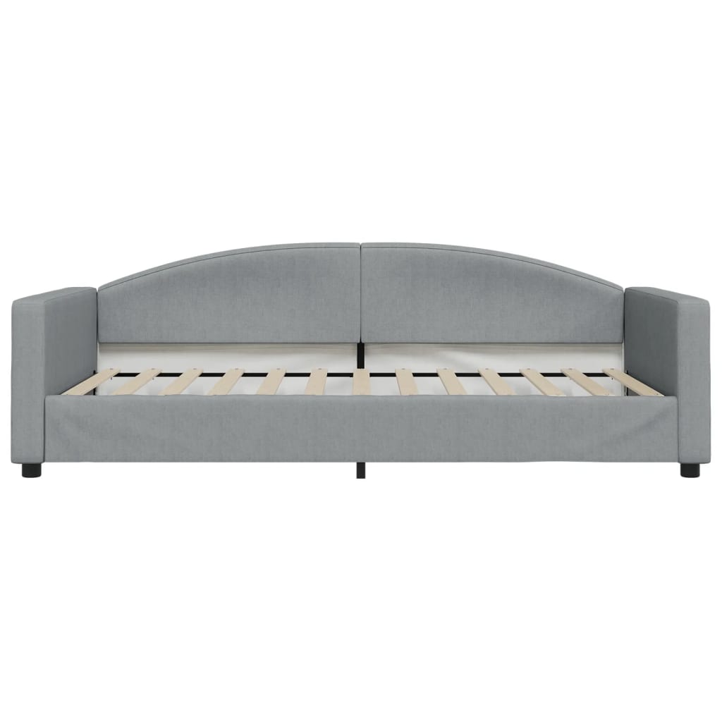 Slaapbank Stof 100 x 200 cm Lichtgrijs met onderschuifbed
