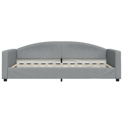 Slaapbank Stof 100 x 200 cm Lichtgrijs met onderschuifbed