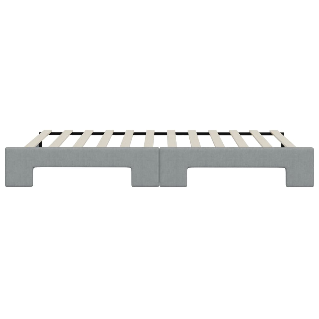 Slaapbank Stof 100 x 200 cm Lichtgrijs met onderschuifbed