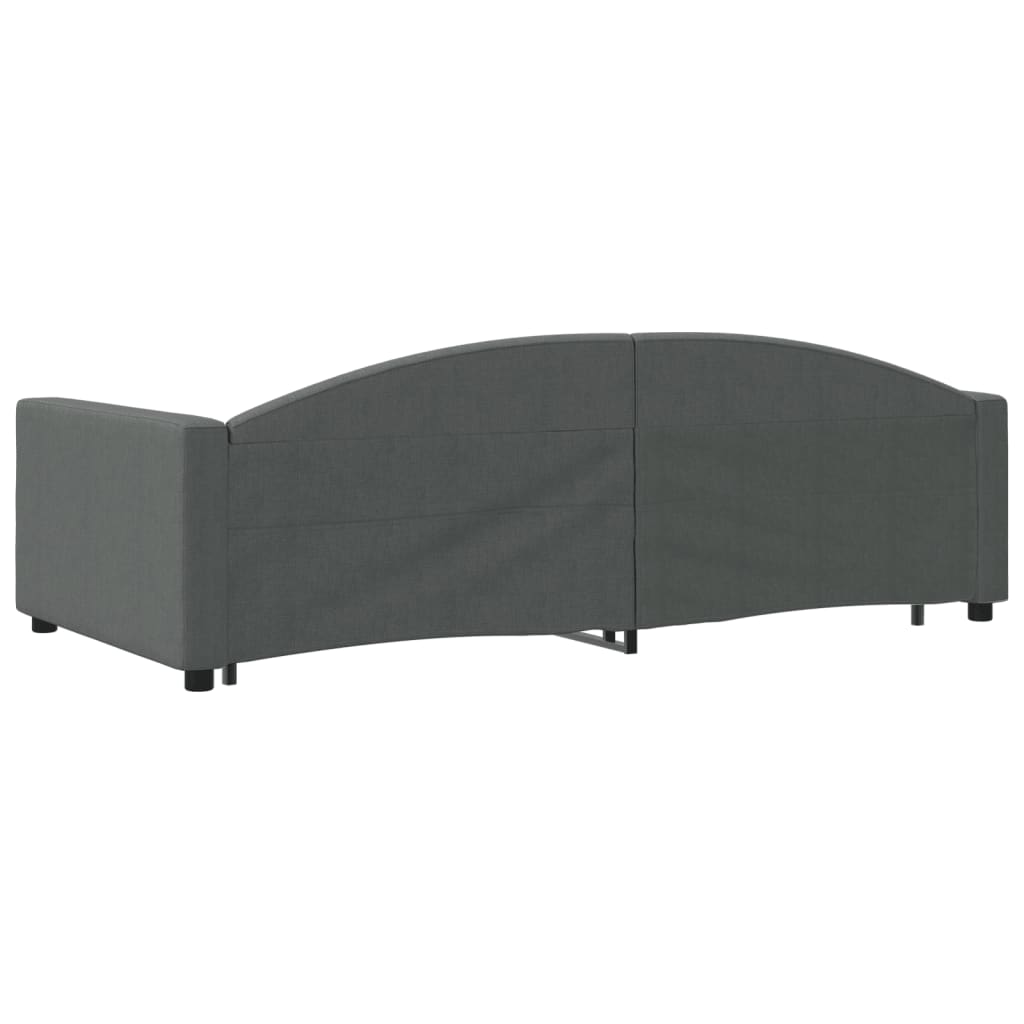 Slaapbank met onderschuifbed 100x200 cm stof donkergrijs 100 x 200 cm Donkergrijs met onderschuifbed