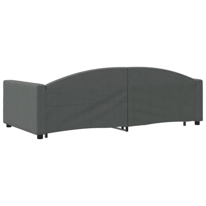 Slaapbank met onderschuifbed 100x200 cm stof donkergrijs 100 x 200 cm Donkergrijs met onderschuifbed