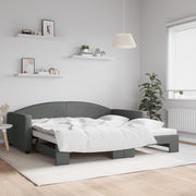 Slaapbank onderschuifbed 100x200 cm donkergrijs stof