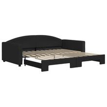 Slaapbank Stof Zwart 100 x 200 cm met onderschuifbed