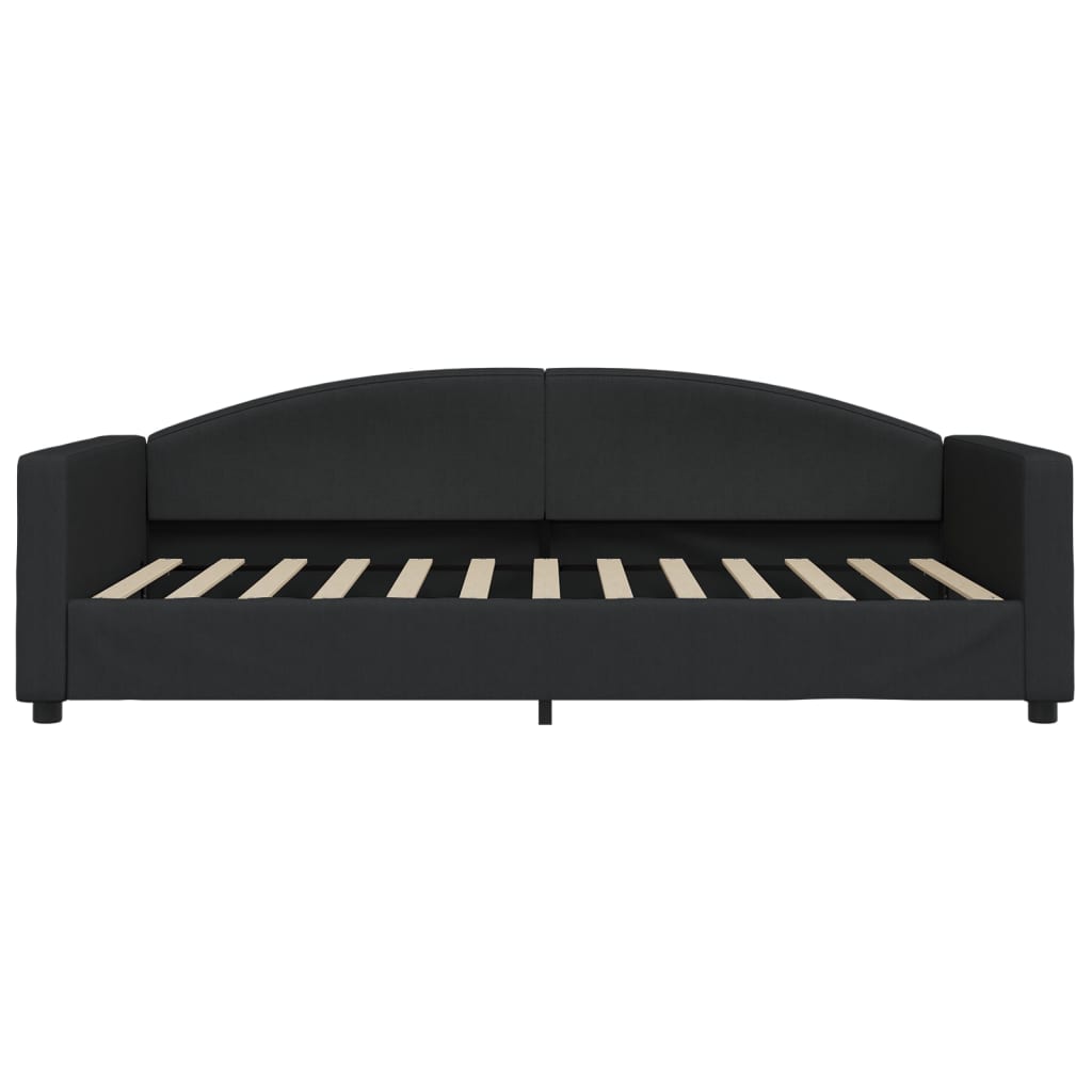 Slaapbank Stof Zwart 100 x 200 cm met onderschuifbed