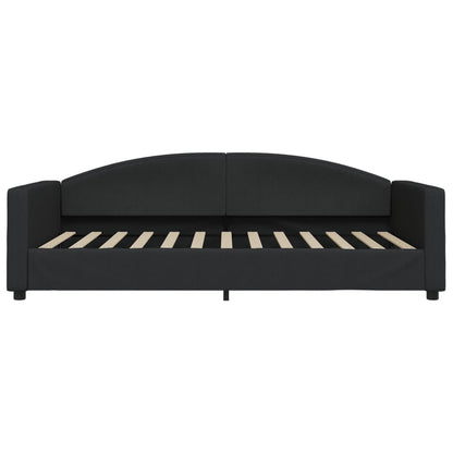 Slaapbank Stof Zwart 100 x 200 cm met onderschuifbed