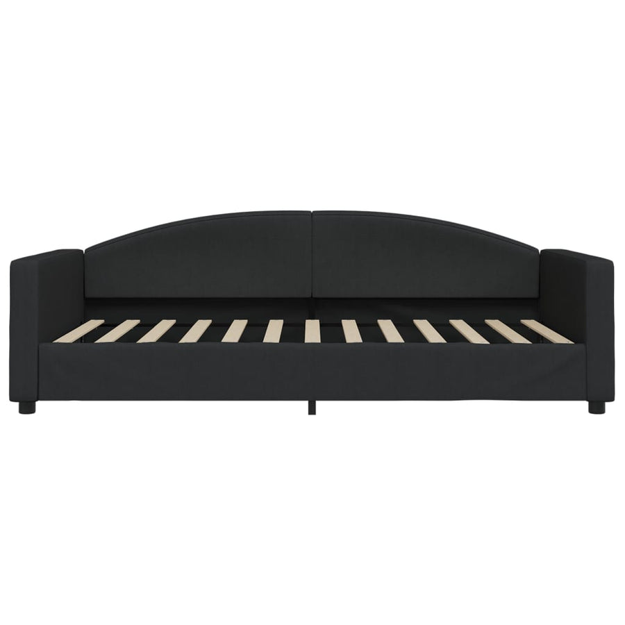 Slaapbank Stof Zwart 100 x 200 cm met onderschuifbed