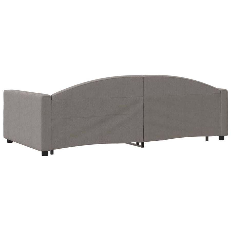 Slaapbank Stof 100 x 200 cm Taupe met onderschuifbed
