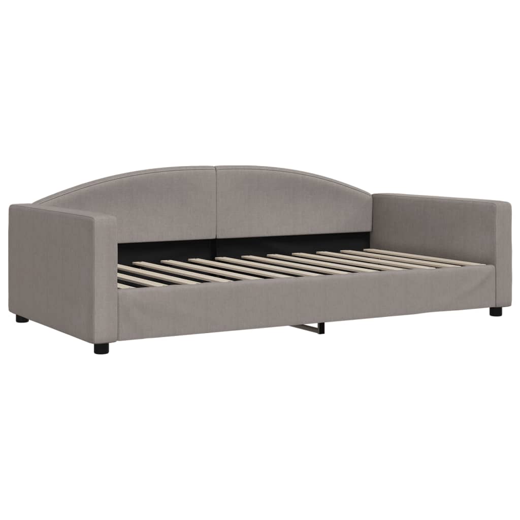 Slaapbank Stof 100 x 200 cm Taupe met onderschuifbed