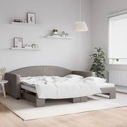 Slaapbank met onderschuifbed 100x200 cm taupe