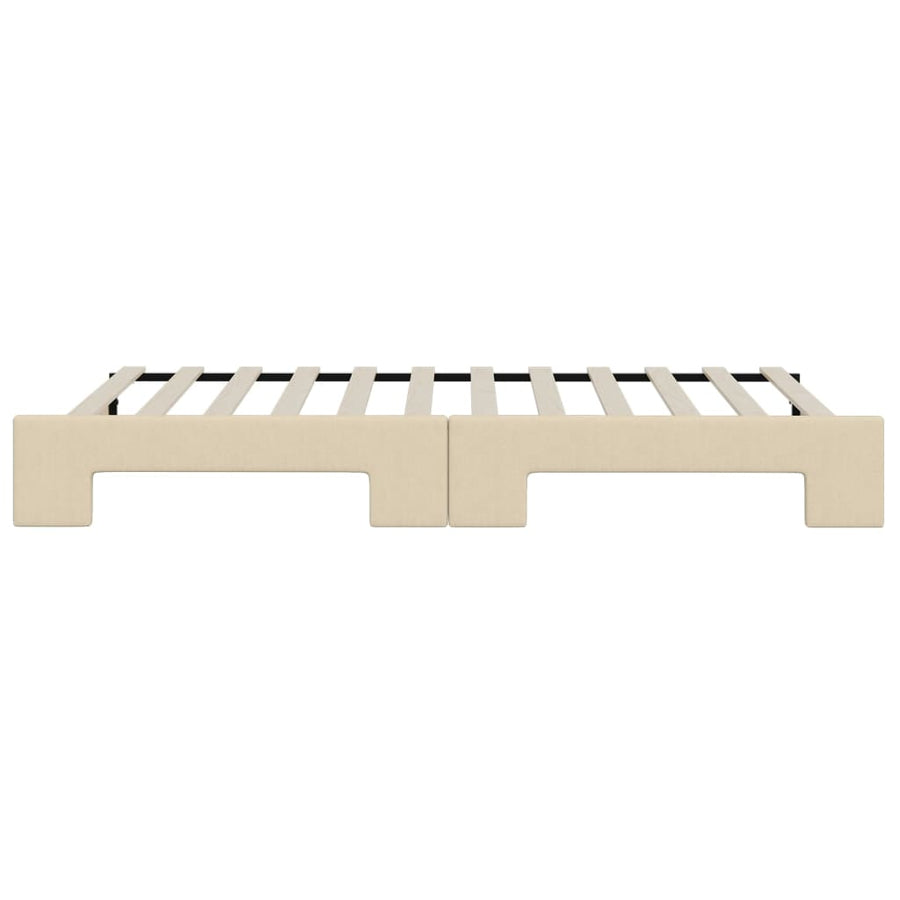 Slaapbank Stof Kleurig 100 x 200 cm Crème met onderschuifbed