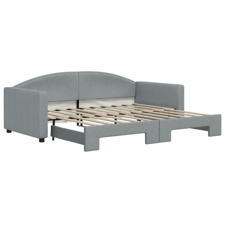 Slaapbank Stof 90 x 190 cm Lichtgrijs met onderschuifbed