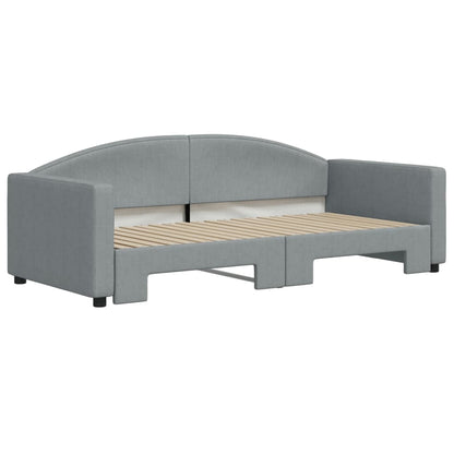 Slaapbank Stof 90 x 190 cm Lichtgrijs met onderschuifbed