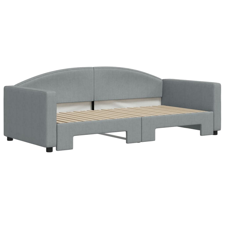 Slaapbank Stof 90 x 190 cm Lichtgrijs met onderschuifbed