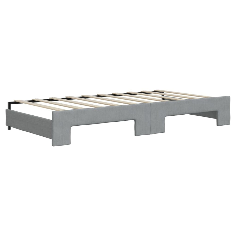 Slaapbank Stof 90 x 190 cm Lichtgrijs met onderschuifbed