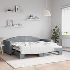 Slaapbank met onderschuifbed 90x190 cm lichtgrijs