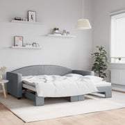 Slaapbank met onderschuifbed 90x190 cm lichtgrijs