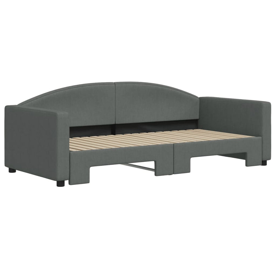 Slaapbank Stof 90 x 190 cm Donkergrijs met onderschuifbed