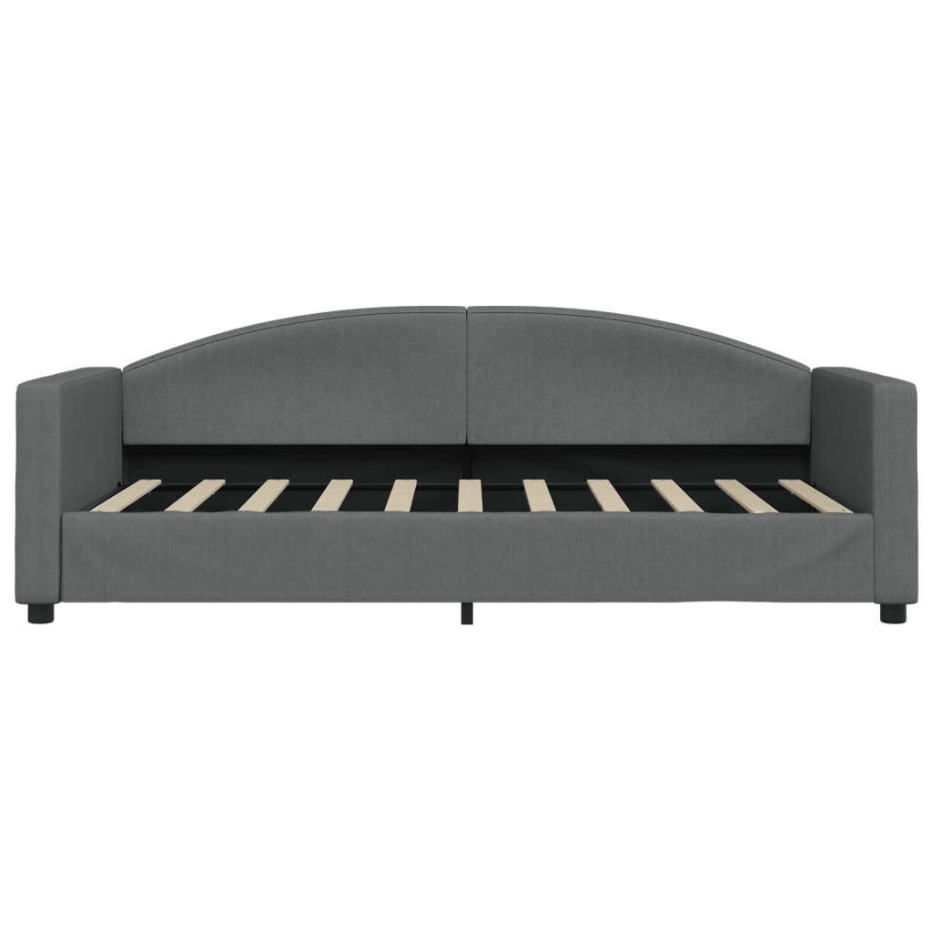 Slaapbank Stof 90 x 190 cm Donkergrijs met onderschuifbed