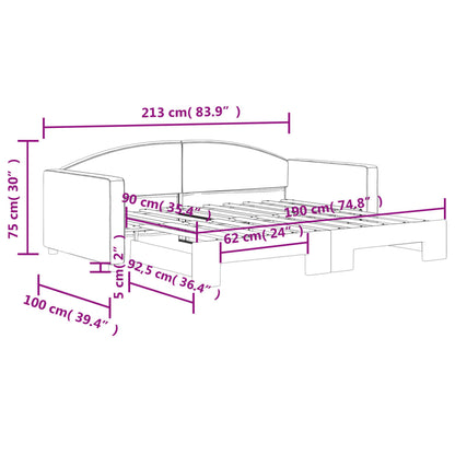 Slaapbank Stof 90 x 190 cm Donkergrijs met onderschuifbed