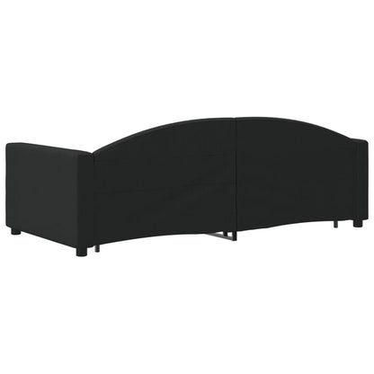 Slaapbank Stof 90 x 190 cm Zwart met onderschuifbed