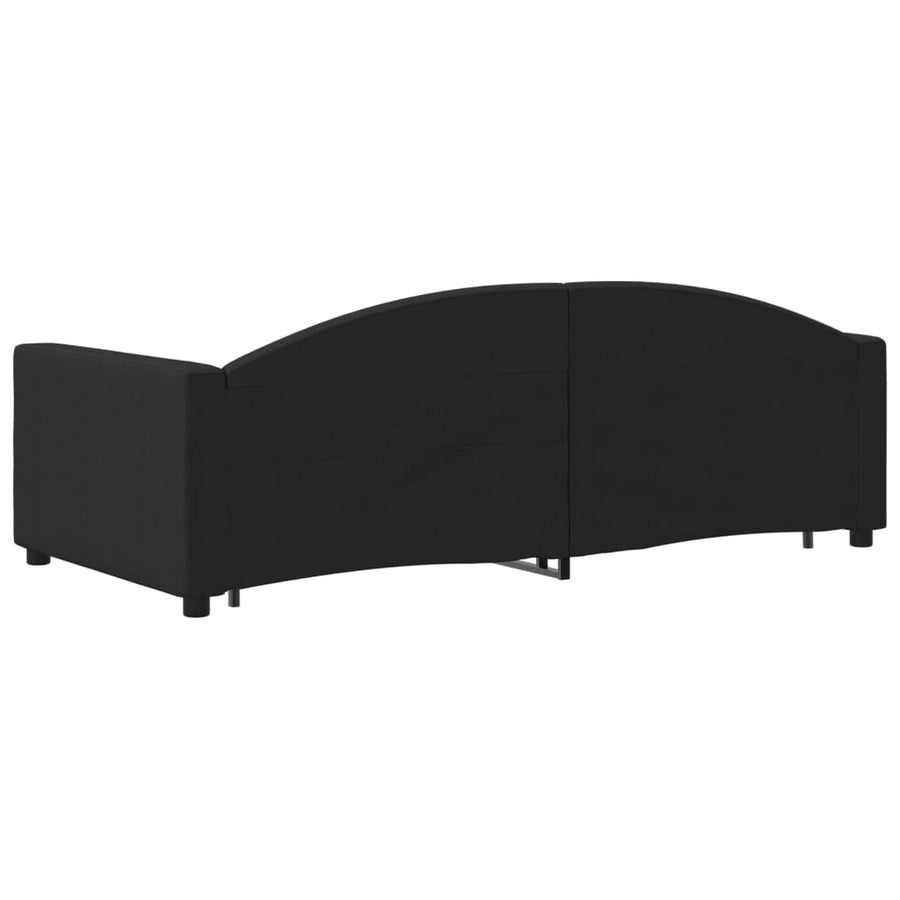 Slaapbank Stof 90 x 190 cm Zwart met onderschuifbed