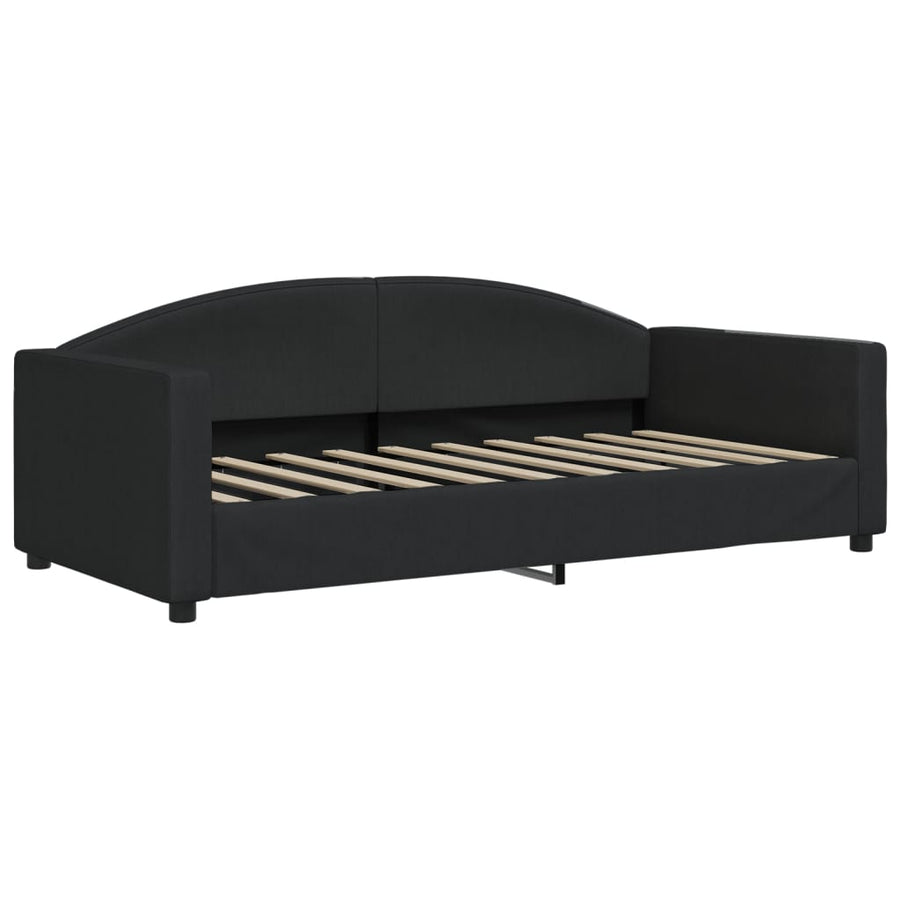 Slaapbank Stof 90 x 190 cm Zwart met onderschuifbed