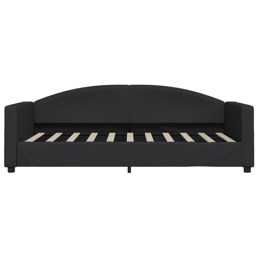 Slaapbank Stof 90 x 190 cm Zwart met onderschuifbed