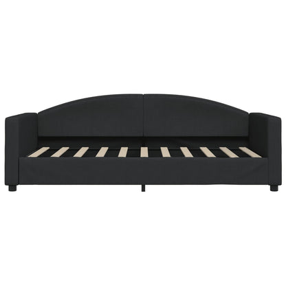 Slaapbank Stof 90 x 190 cm Zwart met onderschuifbed