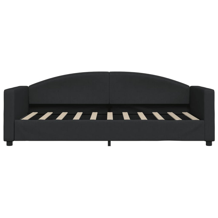 Slaapbank Stof 90 x 190 cm Zwart met onderschuifbed