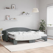 Slaapbank onderschuifbed 80x200 cm donkergrijs stof