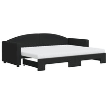Slaapbank Sen Stof 80 x 200 cm Zwart met onderschuifbed en matras