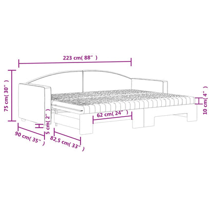 Slaapbank Sen Stof 80 x 200 cm Zwart met onderschuifbed en matras