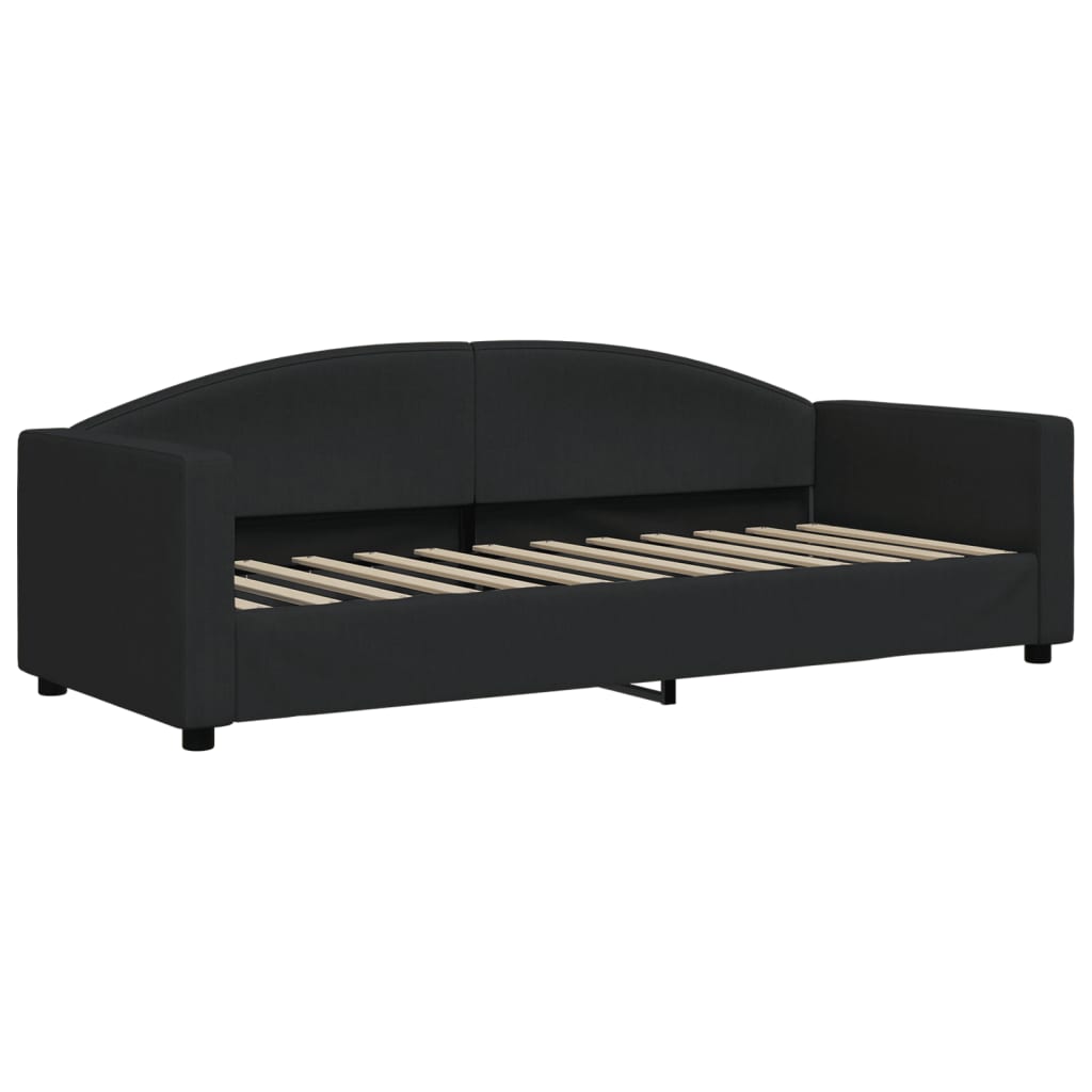Slaapbank Sen Stof 80 x 200 cm Zwart met onderschuifbed en matras