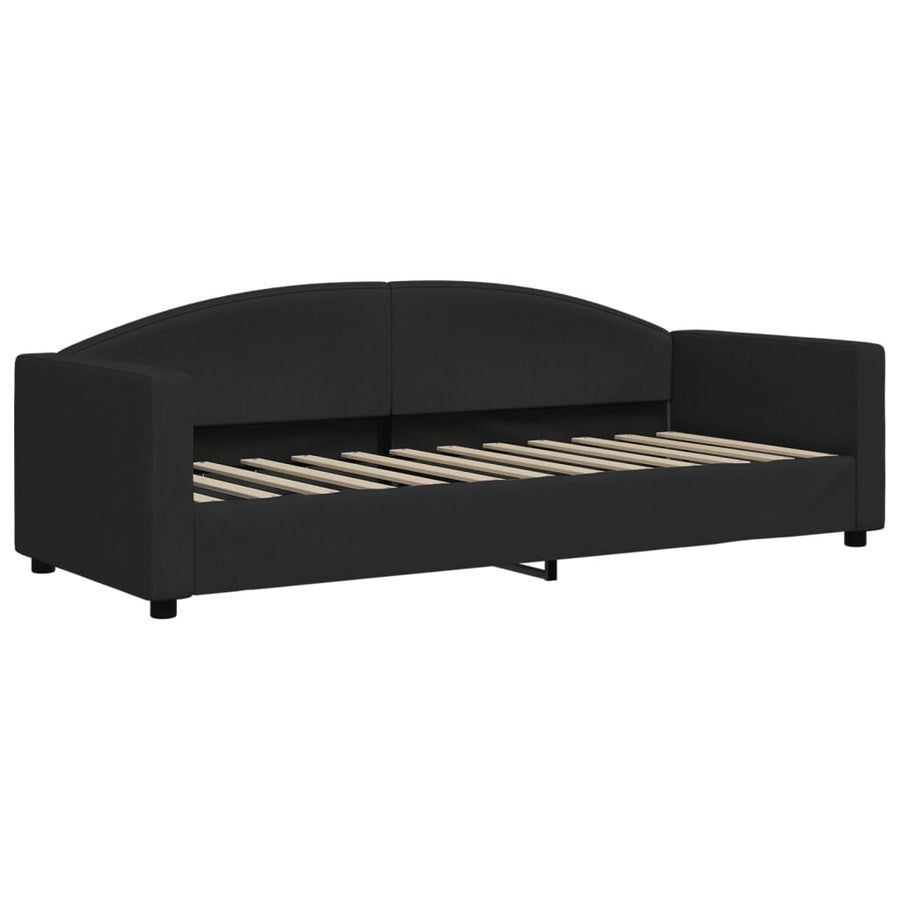 Slaapbank Sen Stof 80 x 200 cm Zwart met onderschuifbed en matras