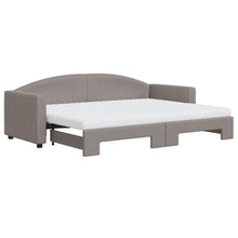Slaapbank Sen Stof 80 x 200 cm Taupe met onderschuifbed en matras