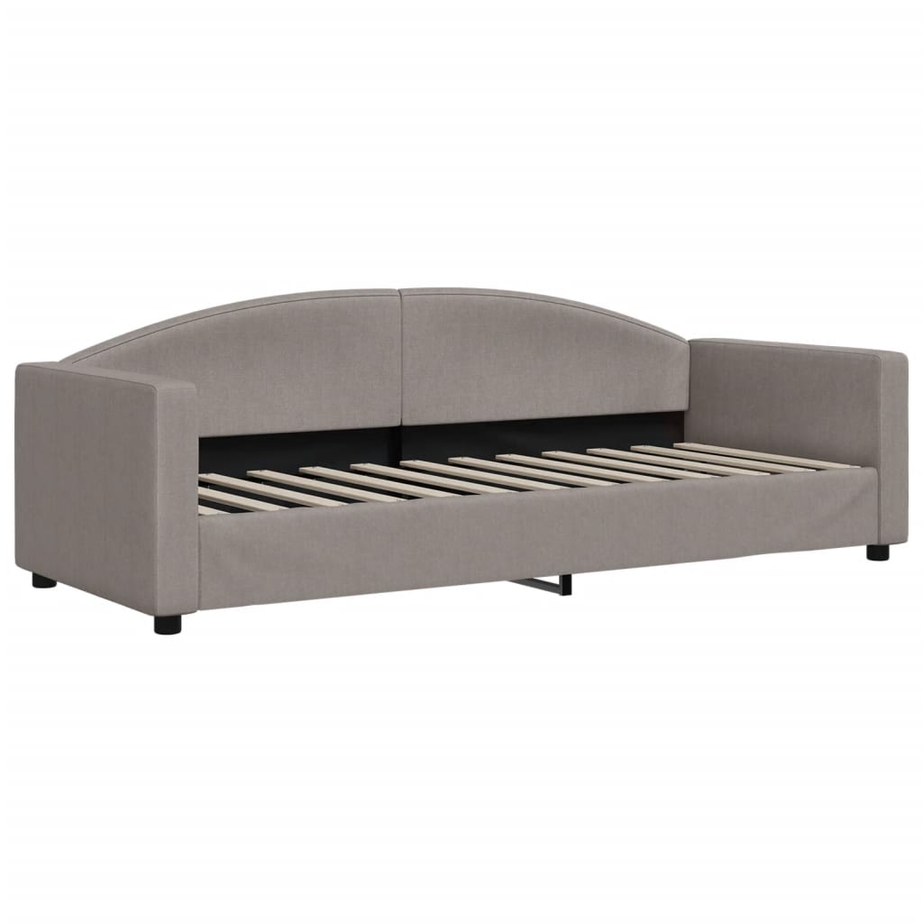 Slaapbank Sen Stof 80 x 200 cm Taupe met onderschuifbed en matras