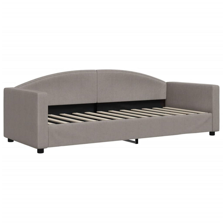 Slaapbank Sen Stof 80 x 200 cm Taupe met onderschuifbed en matras