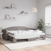 Slaapbank met onderschuifbed 80x200 cm taupe