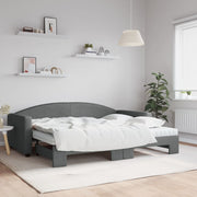 Slaapbank onderschuifbed met 2 matrassen 90x200 cm donkergrijs