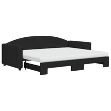 Slaapbank Sen Stof 90 x 200 cm Zwart met onderschuifbed en matras
