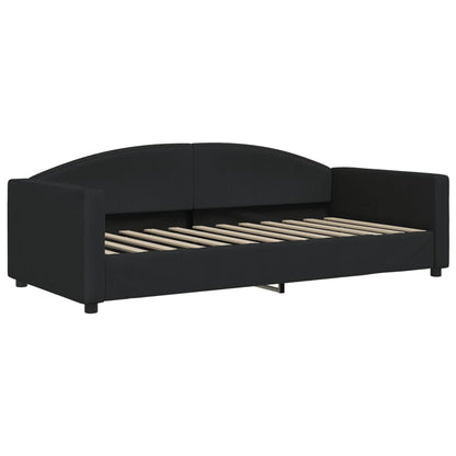 Slaapbank Sen Stof 90 x 200 cm Zwart met onderschuifbed en matras