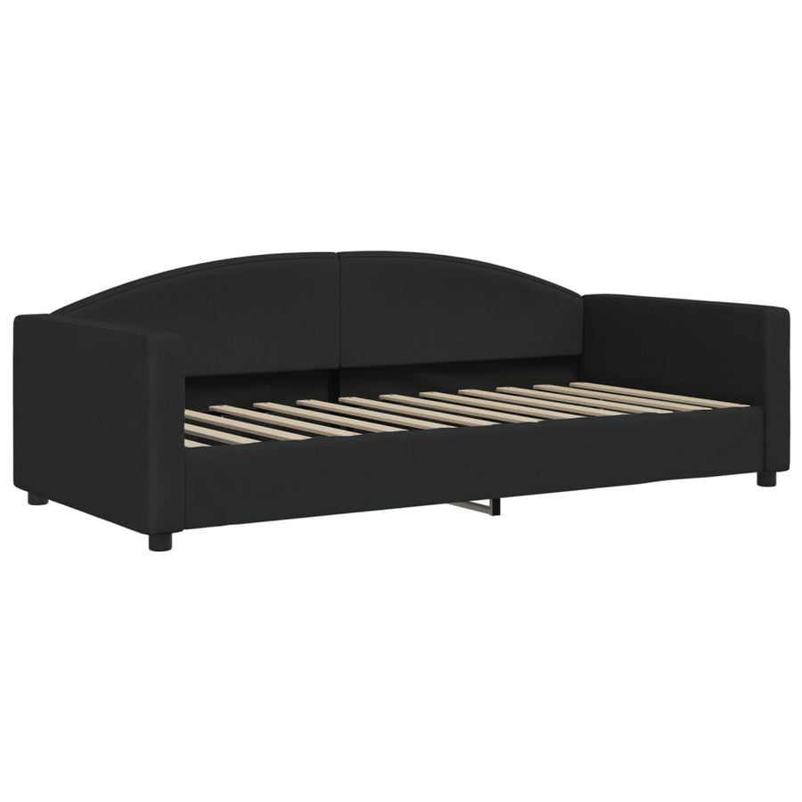 Slaapbank Sen Stof 90 x 200 cm Zwart met onderschuifbed en matras