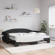 Slaapbank onderschuifbed 90x200 cm zwart